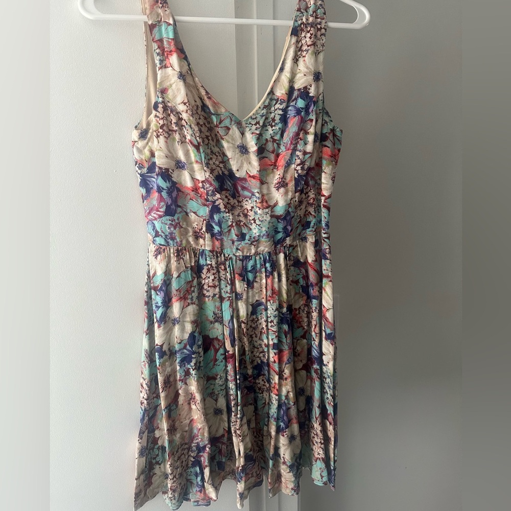 Love Culture Blue and Pink V-Neck Sundress